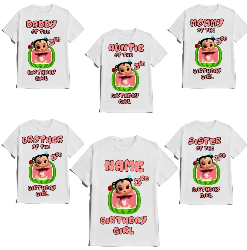 Birthday Shirt Melon Boy Girl T-shirt Customize with Name and Age Family Matching Shirts Kids party