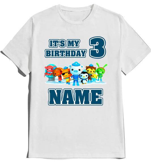 Octopod Birthday Shirt Boy Girl Custom Family Matching T-shirt Kids Party