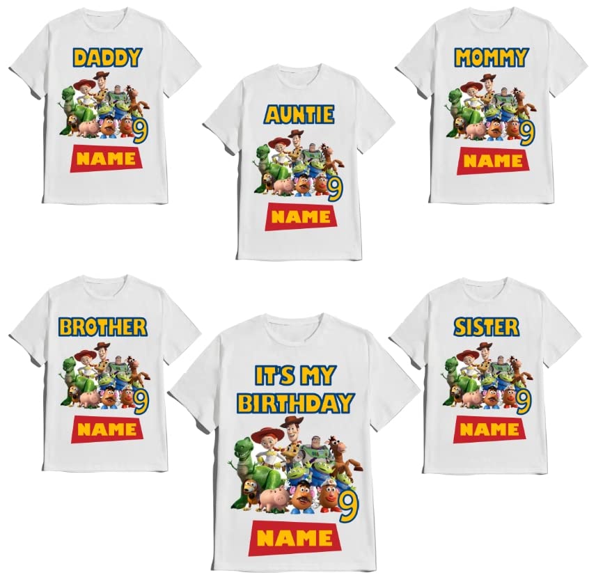 Custom Toy Birthday Boy Shirt Story Family Matching T-shirts