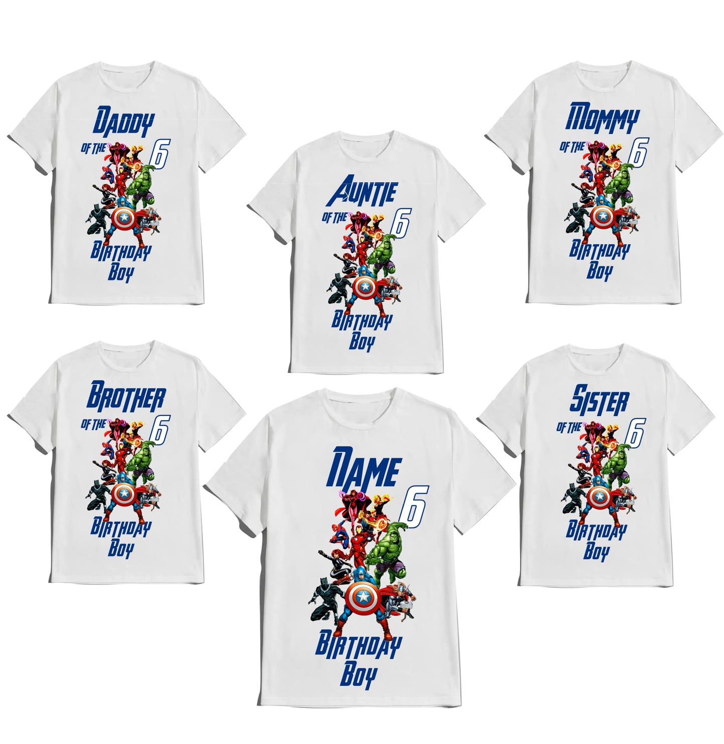 Avenger Birthday Boy Shirt Family Matching Super-Hero T-shirts Custom Super Hero Tees