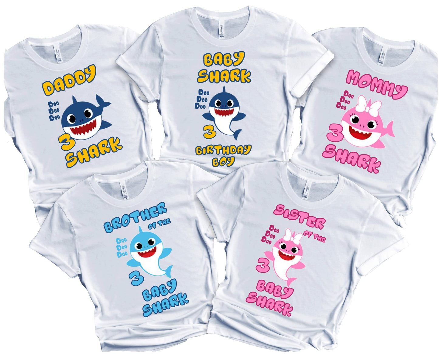Shark Birthday Boy Girl Baby Shirt Family Matching Custom T-shirts Doodoodoo