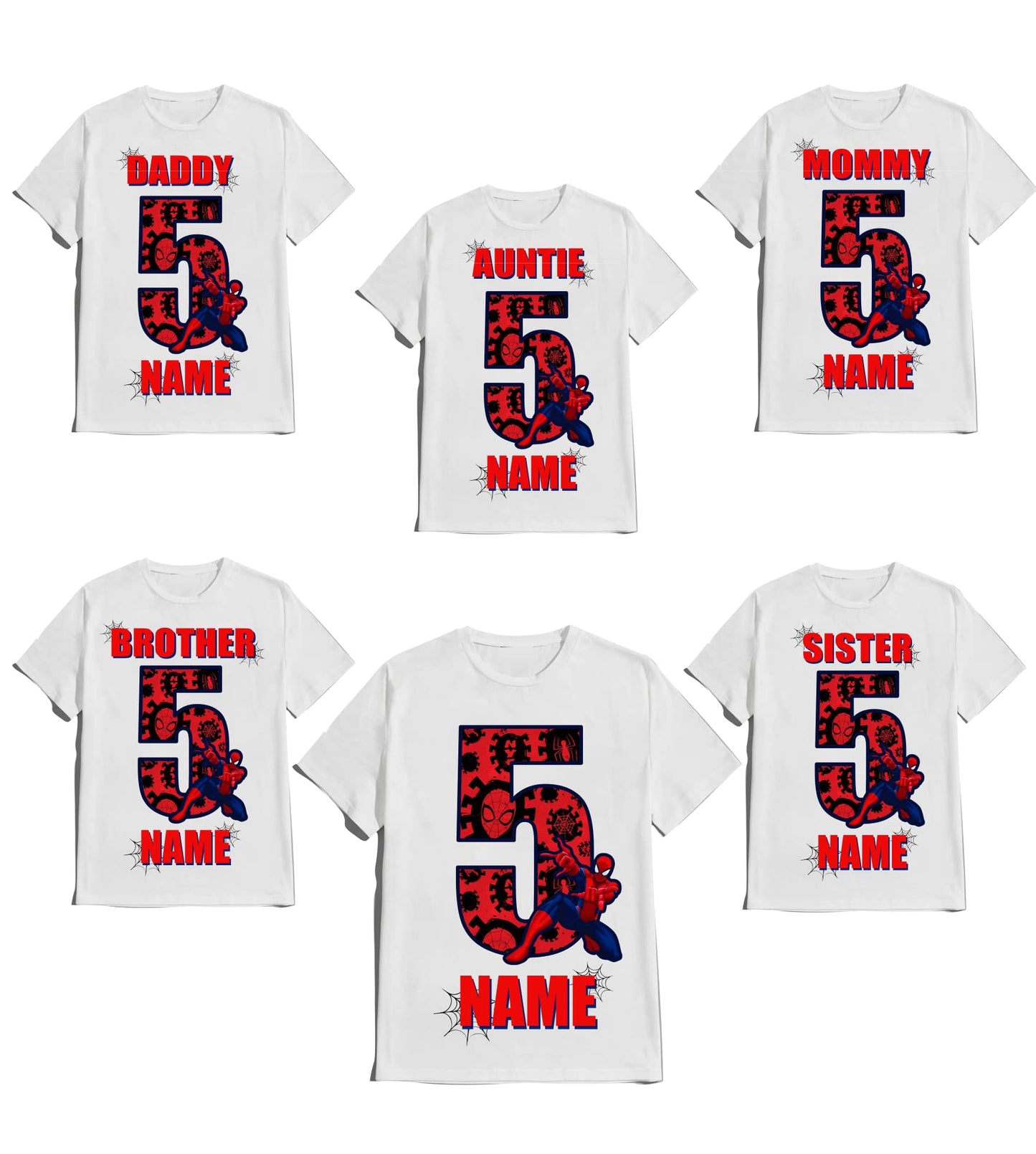 Birthday Shirt Spider Boy Family Matching Tees Superhero Shirts Super-hero