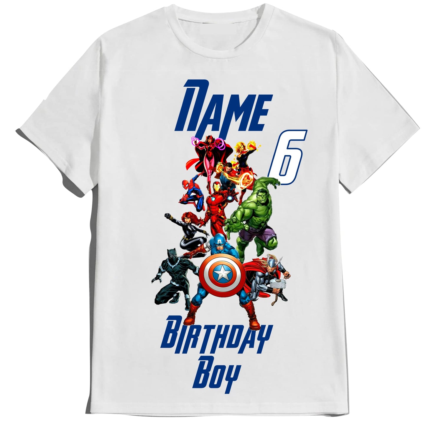 Avenger Birthday Boy Shirt Family Matching Super-Hero T-shirts Custom Super Hero Tees