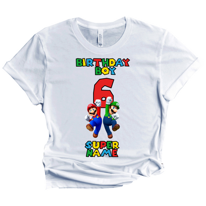 Super Mario Birthday T-Shirt Custom Matching Family Set 5