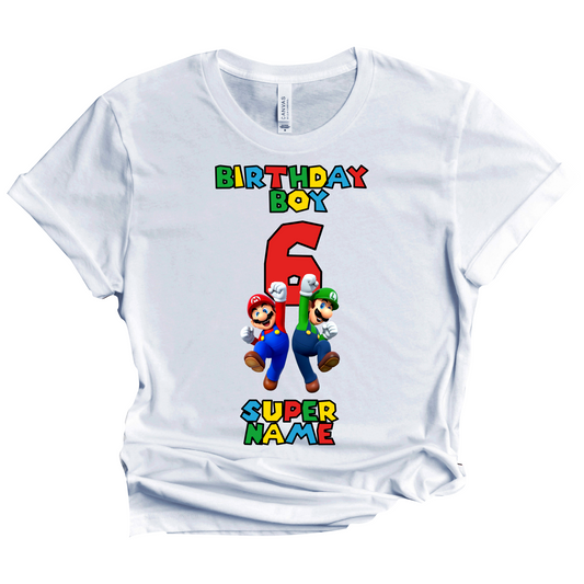 Super Mario Birthday T-Shirt Custom Matching Family Set 5