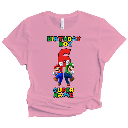 Super Mario Birthday T-Shirt Custom Matching Family Set 5