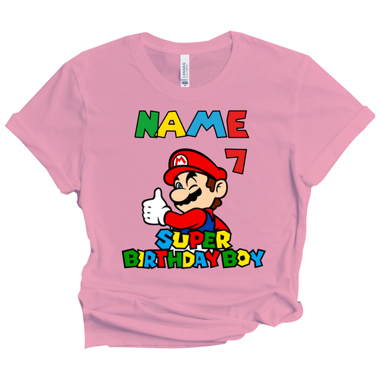 Super Mario Birthday T-Shirt Custom Matching Family Set 4