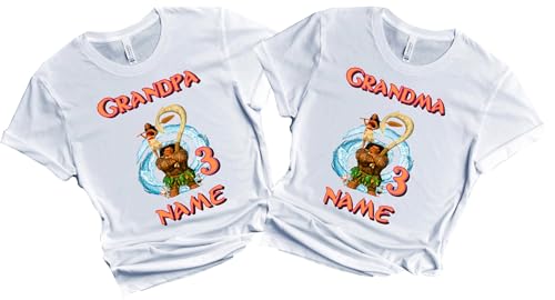 Moana Birthday Shirt Girl Boy Custom Family Matching T-shirts Personalized Name Age Family Gathering Party Kids All Colors Tees Princess