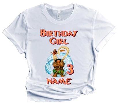 Moana Birthday Shirt Girl Boy Custom Family Matching T-shirts Personalized Name Age Family Gathering Party Kids All Colors Tees Princess