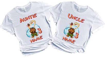 Moana Birthday Shirt Girl Boy Custom Family Matching T-shirts Personalized Name Age Family Gathering Party Kids All Colors Tees Princess