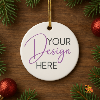 BULK Custom Christmas Ornaments 2025 – Ceramic 2.75" round (5–150 Packs) | Wholesale Any Design | Perfect for Holiday Events.