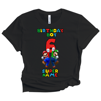 Super Mario Birthday T-Shirt Custom Matching Family Set 5
