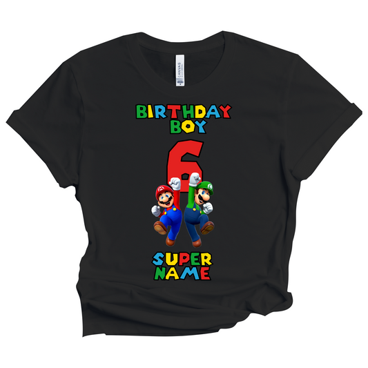 Super Mario Birthday T-Shirt Custom Matching Family Set 5