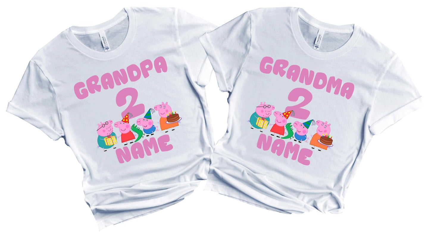 FELIZ CUMPLEAÑOS Birthday Kids Tshirt Boy Girl Tees Matching Family Customize Shirts Birthday Girl Party Gathering Custom Name Age Personalized Birthday Shirts All Family Baby Girl PIG