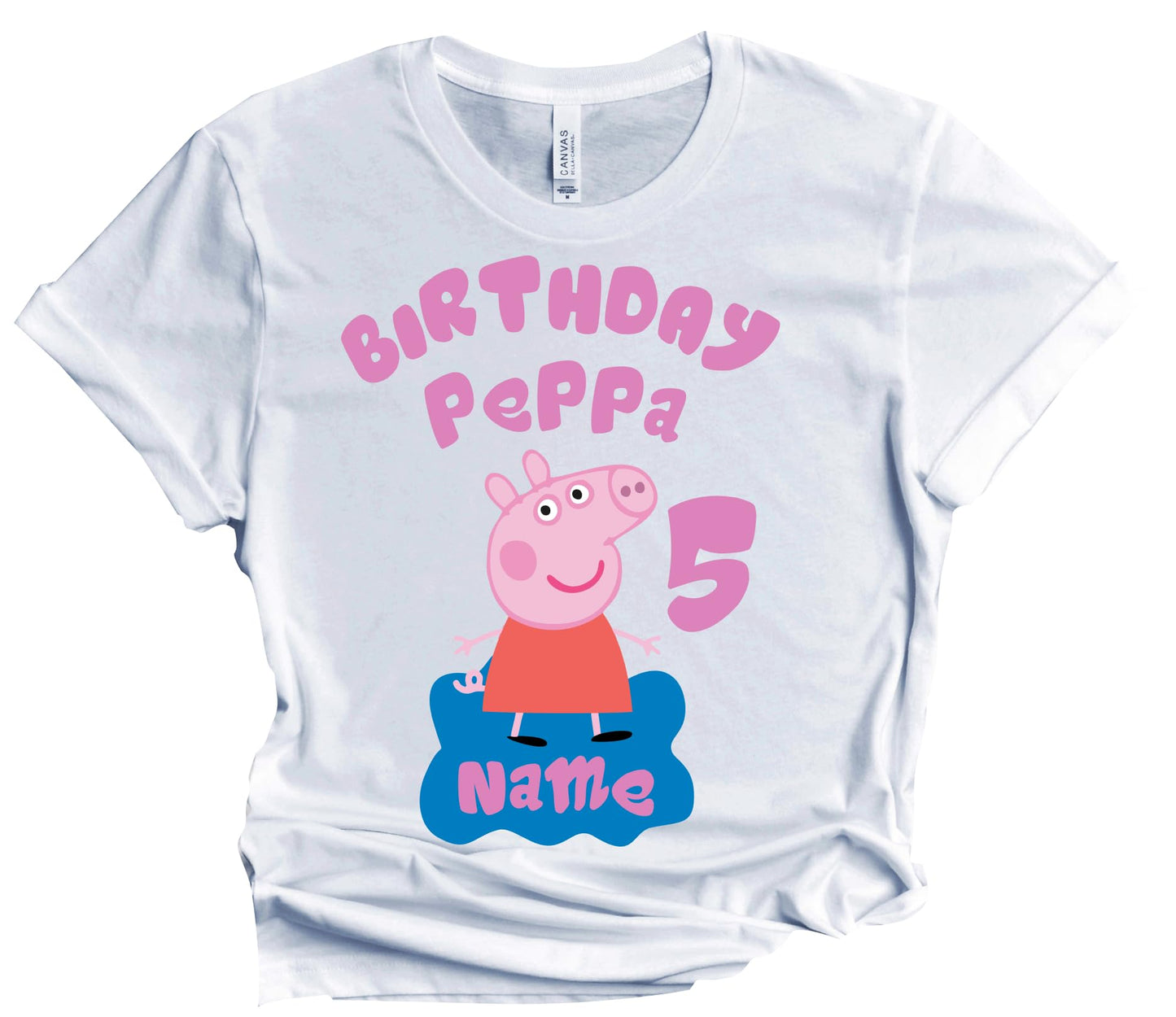 Birthday Kids Tshirt Boy Girl Tees Matching Family Customize Shirts Birthday Girl Party Gathering Custom Name Age Personalized Birthday Shirts All Family Baby Girl PIG FELIZ CUMPLEAÑOS
