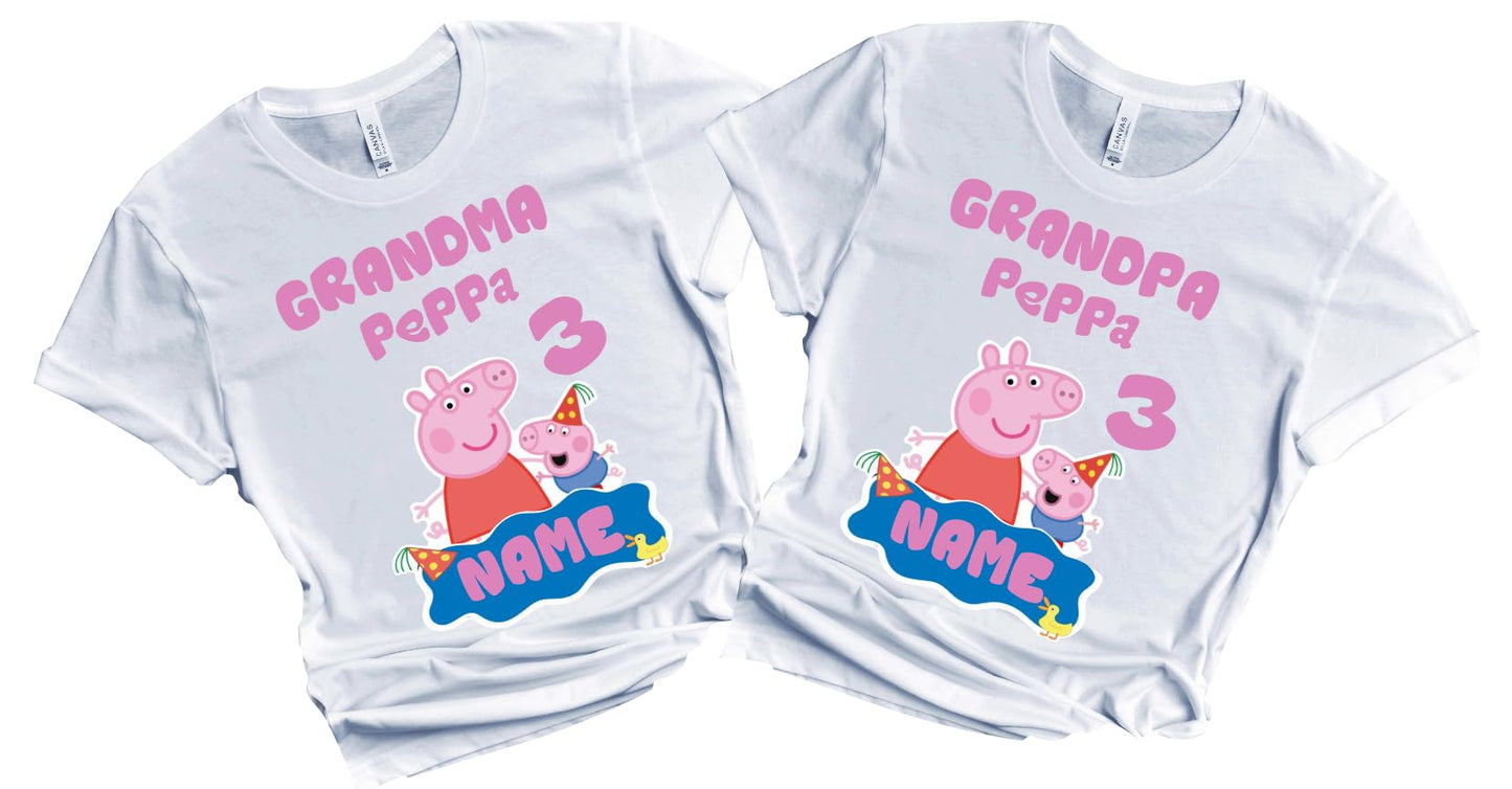 FELIZ CUMPLEAÑOS Birthday Kids Tshirt Boy Girl Tees Matching Family Customize Shirts Birthday Girl Party Gathering Custom Name Age Personalized Birthday Shirts All Family Baby Girl PIG