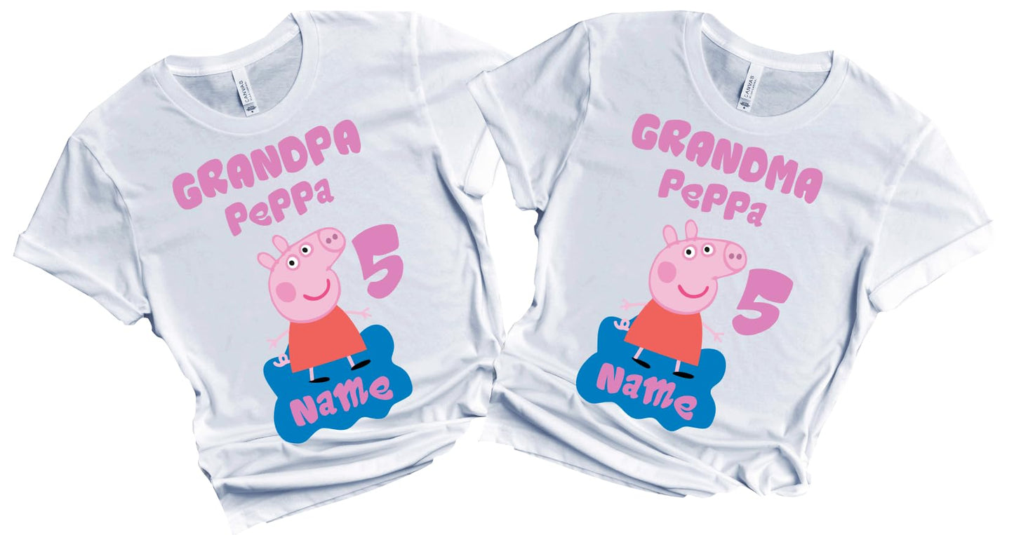 Birthday Kids Tshirt Boy Girl Tees Matching Family Customize Shirts Birthday Girl Party Gathering Custom Name Age Personalized Birthday Shirts All Family Baby Girl PIG FELIZ CUMPLEAÑOS