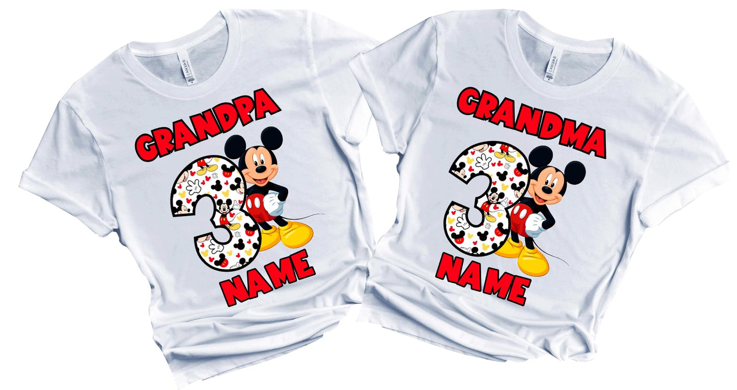 Birthday Kids Tshirt Mouse Boy Girl Tees Matching Family Customize Shirts Birthday Girl Party Gathering Custom Name Age Personalized Birthday Shirts All Family Baby Girl