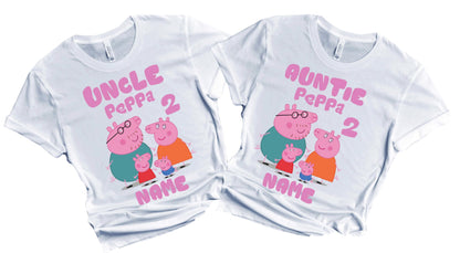 FELIZ CUMPLEAÑOS Birthday Kids Tshirt Boy Girl Tees Matching Family Customize Shirts Birthday Girl Party Gathering Custom Name Age Personalized Birthday Shirts All Family Baby Girl PIG
