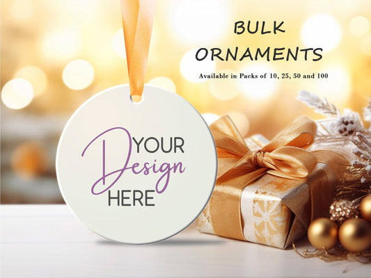 BULK Custom Christmas Ornaments 2024 100 piece 50 piece 25 piece 10 piece, Bulk Pricing for Ornaments (ANY DESIGN), Wholesale Pricing For Employees, Client Gifts, Businesses, Hotels