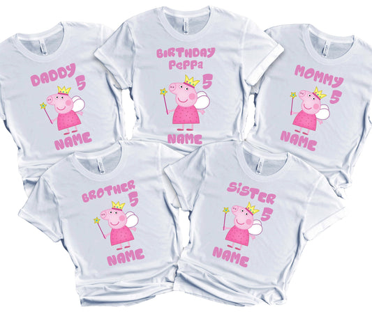 Birthday Kids Tshirt Boy Girl Tees Matching Family Customize Shirts Birthday Girl Party Gathering Custom Name Age Personalized Birthday Shirts All Family Baby Girl
