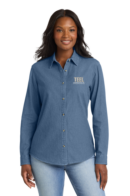 TEEL Embroidered Women’s Long Sleeve Value Denim Shirt