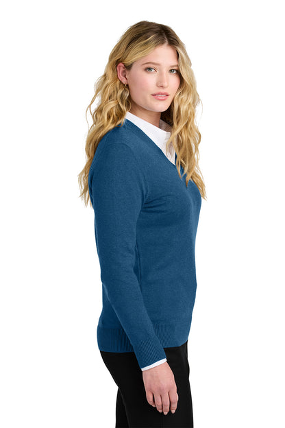 TEEL Embroidered Women’s Easy Care V-Neck Sweater