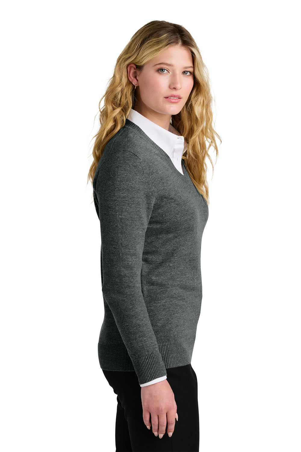 TEEL Embroidered Women’s Easy Care V-Neck Sweater
