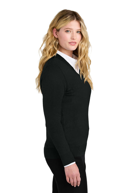 TEEL Embroidered Women’s Easy Care V-Neck Sweater