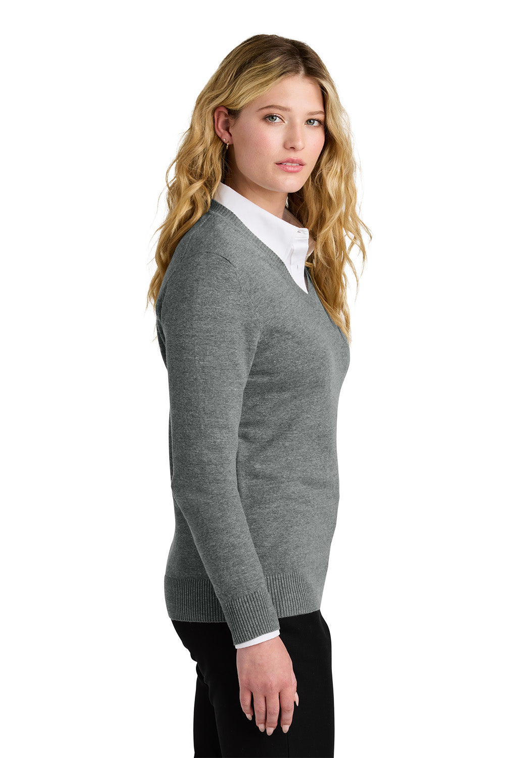 TEEL Embroidered Women’s Easy Care V-Neck Sweater