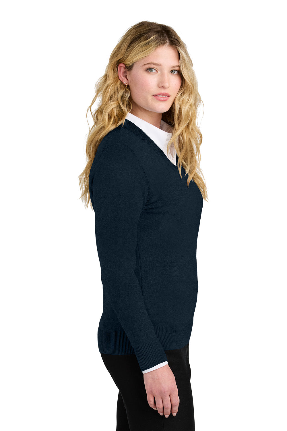 TEEL Embroidered Women’s Easy Care V-Neck Sweater
