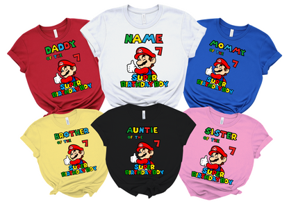 Super Mario Birthday T-Shirt Custom Matching Family Set 4