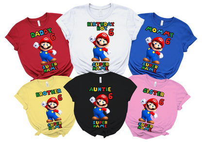 Super Mario Birthday T-Shirt Custom Matching Family Set 6