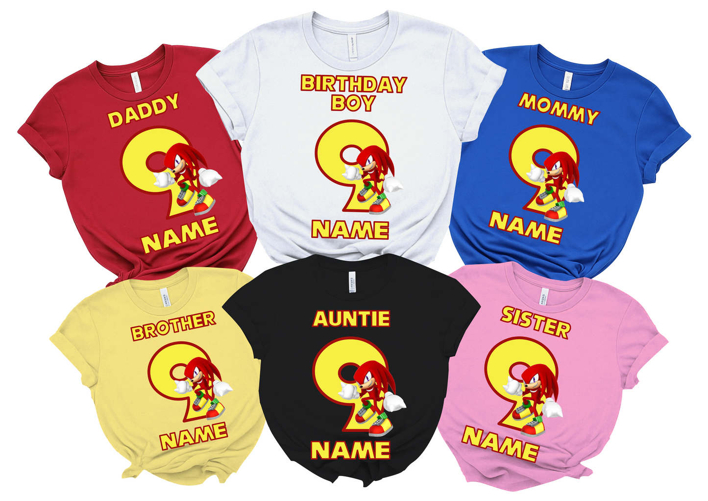 Sonic knuckles Birthday Custom T-shirt Matching All Family Set 6