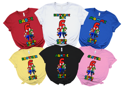 Super Mario Birthday T-Shirt Custom Matching Family Set 5