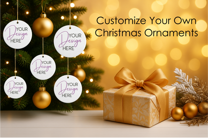 BULK Custom Christmas Ornaments 2025 – Ceramic (10–150 Packs) | Wholesale Any Design | Perfect for Holiday Events.