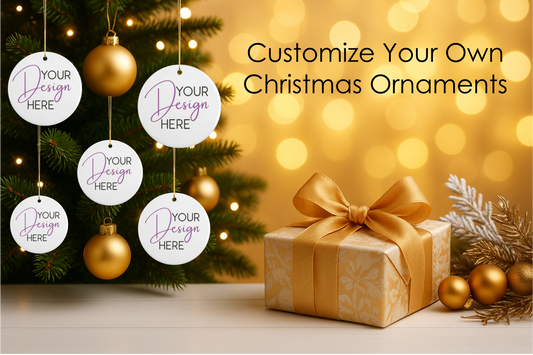 BULK Custom Christmas Ornaments 2025 – Ceramic (10–150 Packs) | Wholesale Any Design | Perfect for Holiday Events.