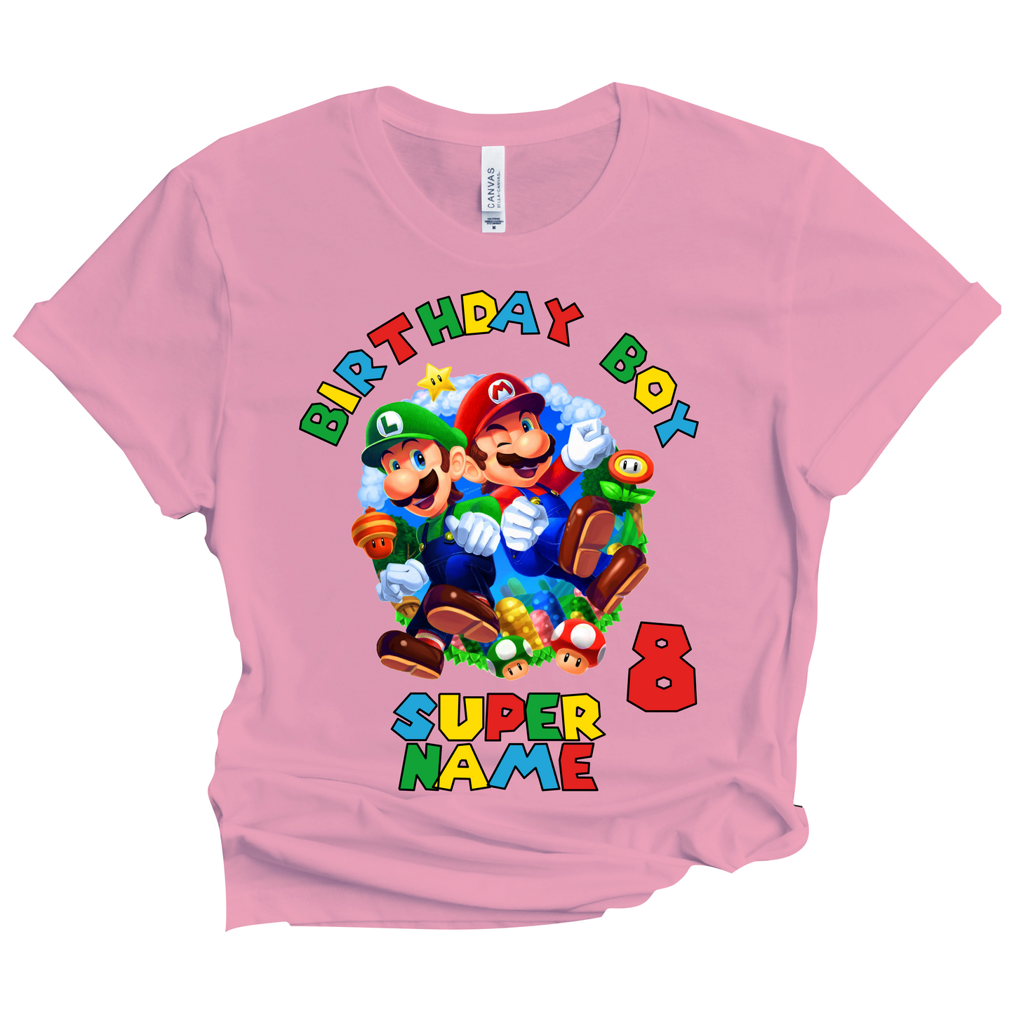 Super Birthday Mario Boy Custom Shirt Superhero Family Matching Tees Kids Party