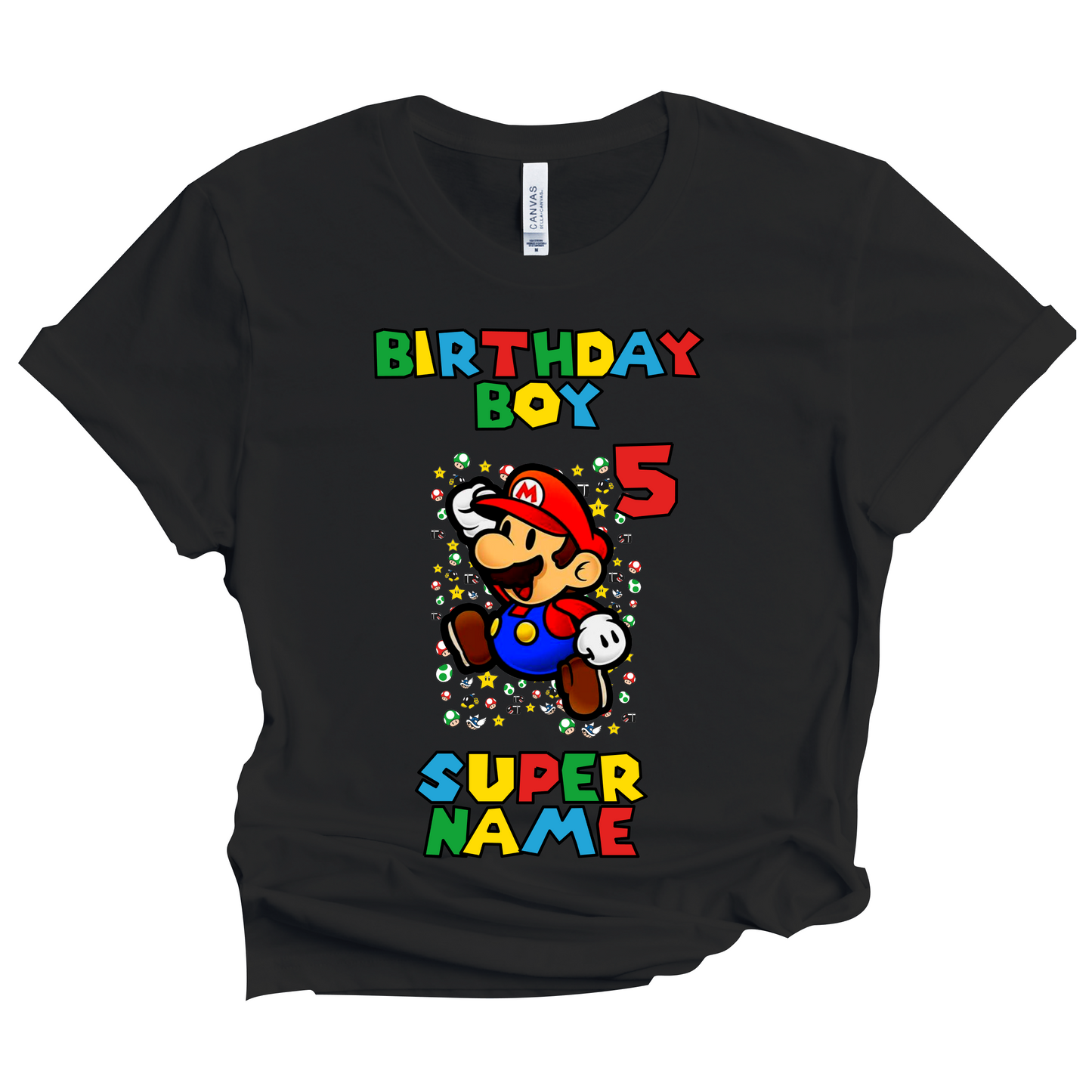 Birthday Mario Shirt Boy Custom SuperHero Matching Family Tees Kids Party