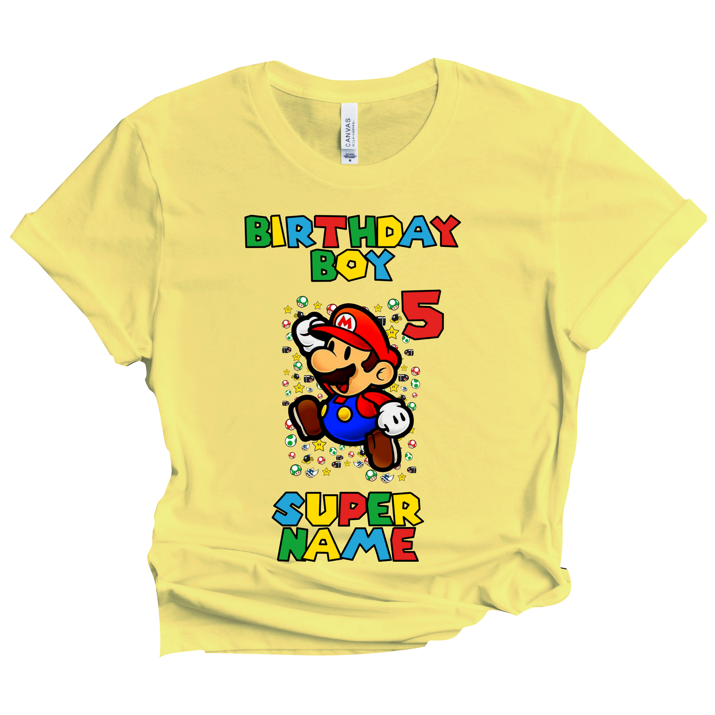 Birthday Mario Shirt Boy Custom SuperHero Matching Family Tees Kids Party