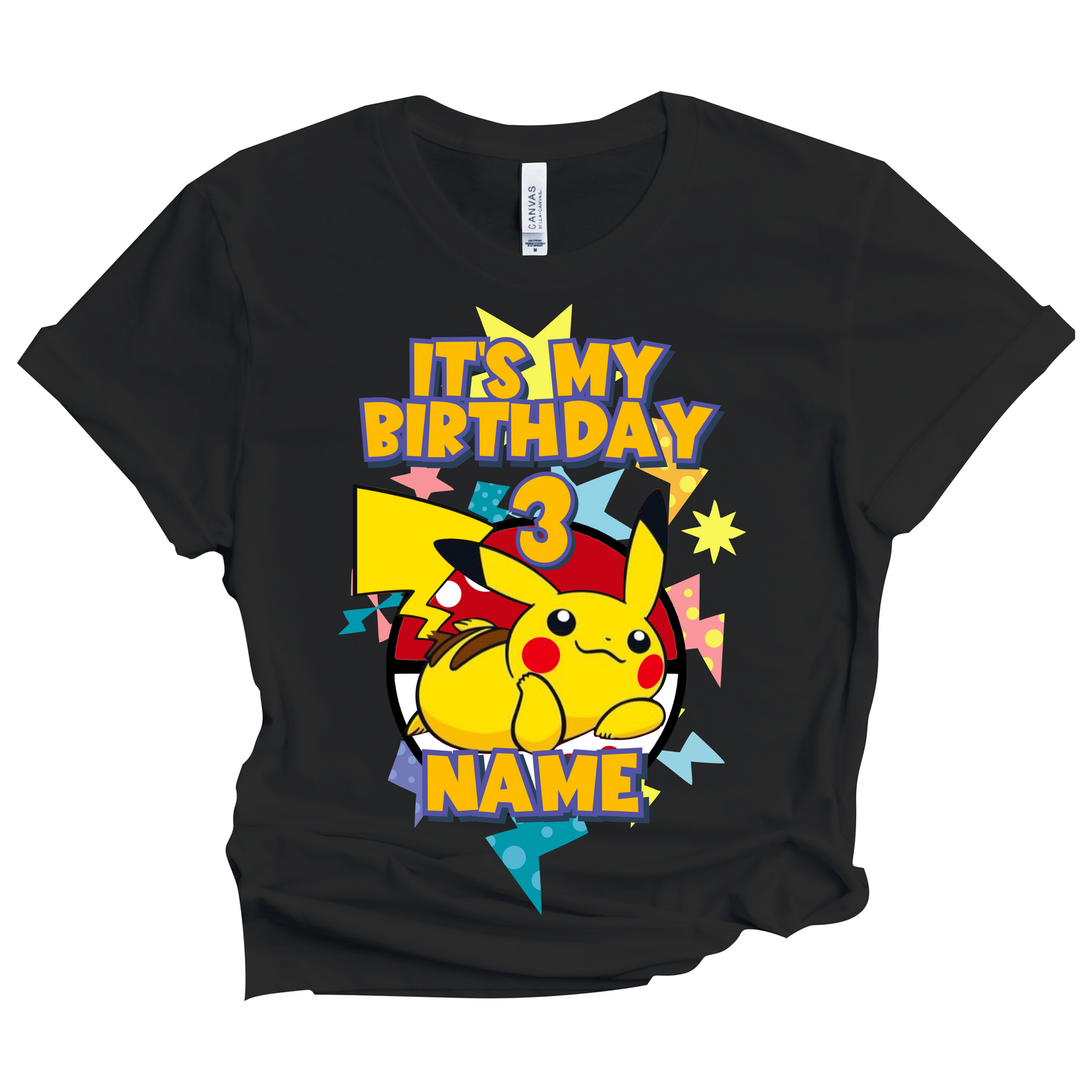 Pokemon Pikachu Birthday T-Shirt Custom Matching Family Set 1