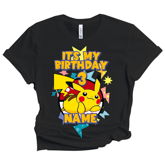 Pokemon Pikachu Birthday T-Shirt Custom Matching Family Set 1