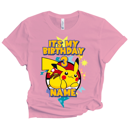 Pokemon Pikachu Birthday T-Shirt Custom Matching Family Set 1