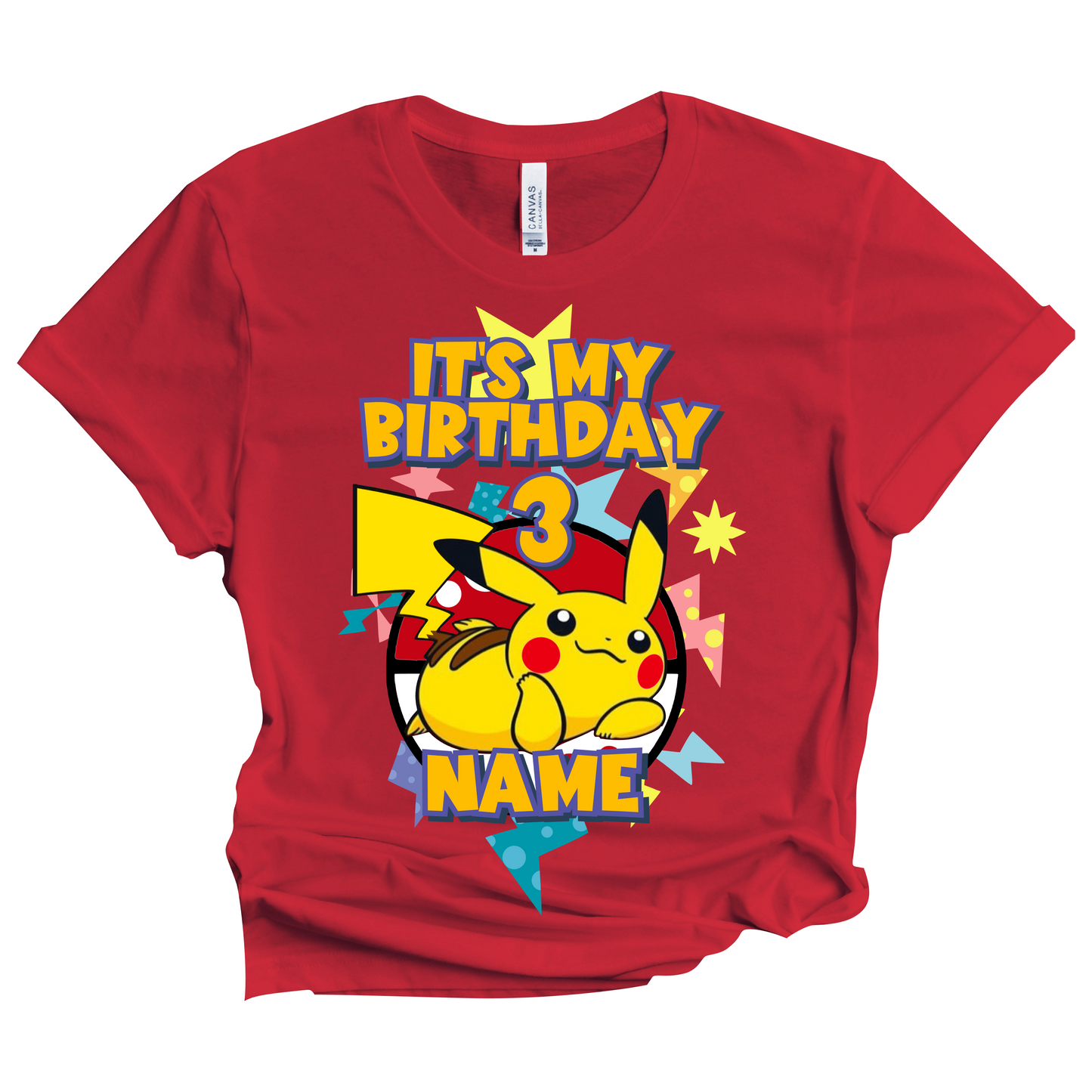 Pokemon Pikachu Birthday T-Shirt Custom Matching Family Set 1