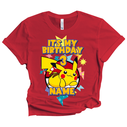 Pokemon Pikachu Birthday T-Shirt Custom Matching Family Set 1