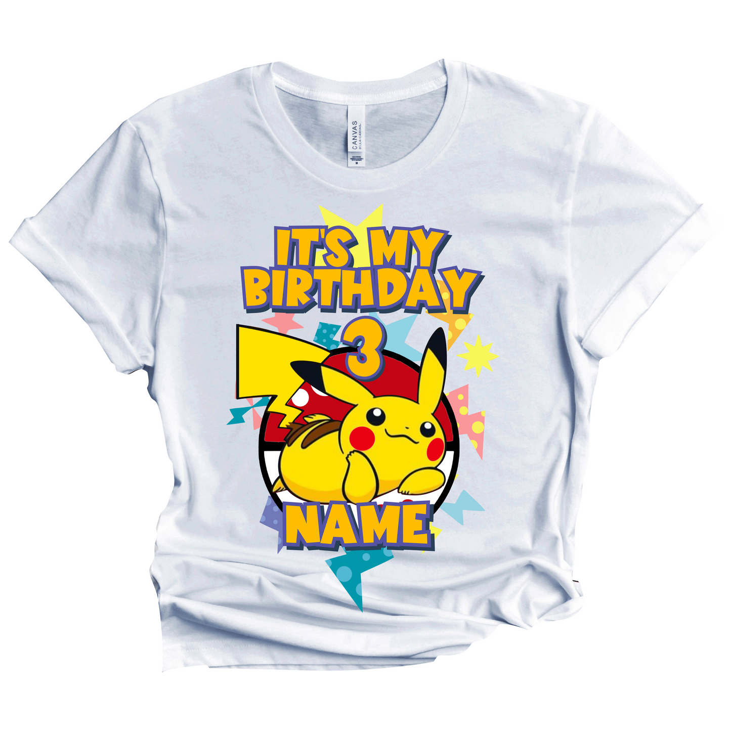 Pokemon Pikachu Birthday T-Shirt Custom Matching Family Set 1