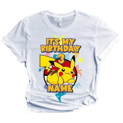Pokemon Pikachu Birthday T-Shirt Custom Matching Family Set 1
