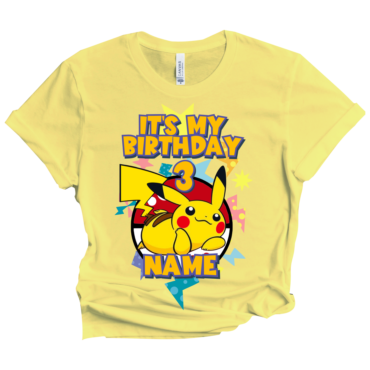 Pokemon Pikachu Birthday T-Shirt Custom Matching Family Set 1