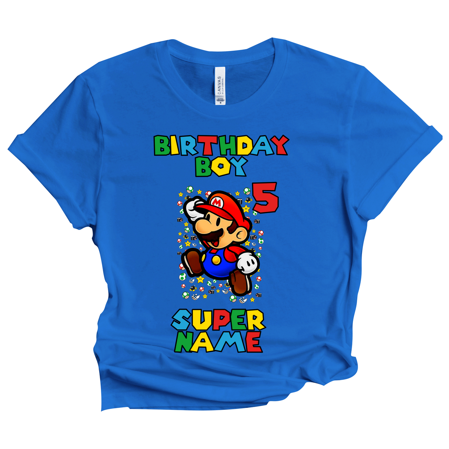 Birthday Mario Shirt Boy Custom SuperHero Matching Family Tees Kids Party