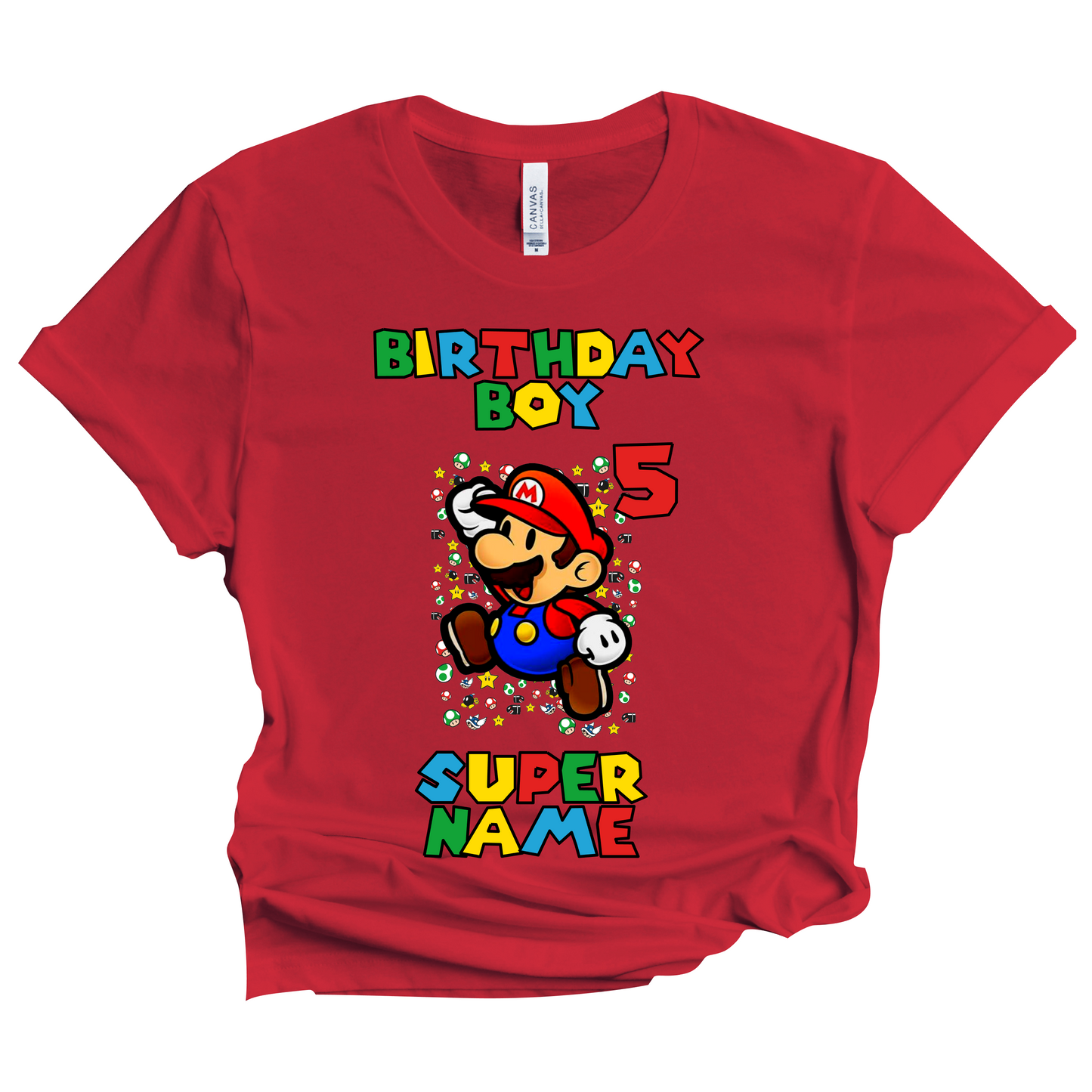 Birthday Mario Shirt Boy Custom SuperHero Matching Family Tees Kids Party